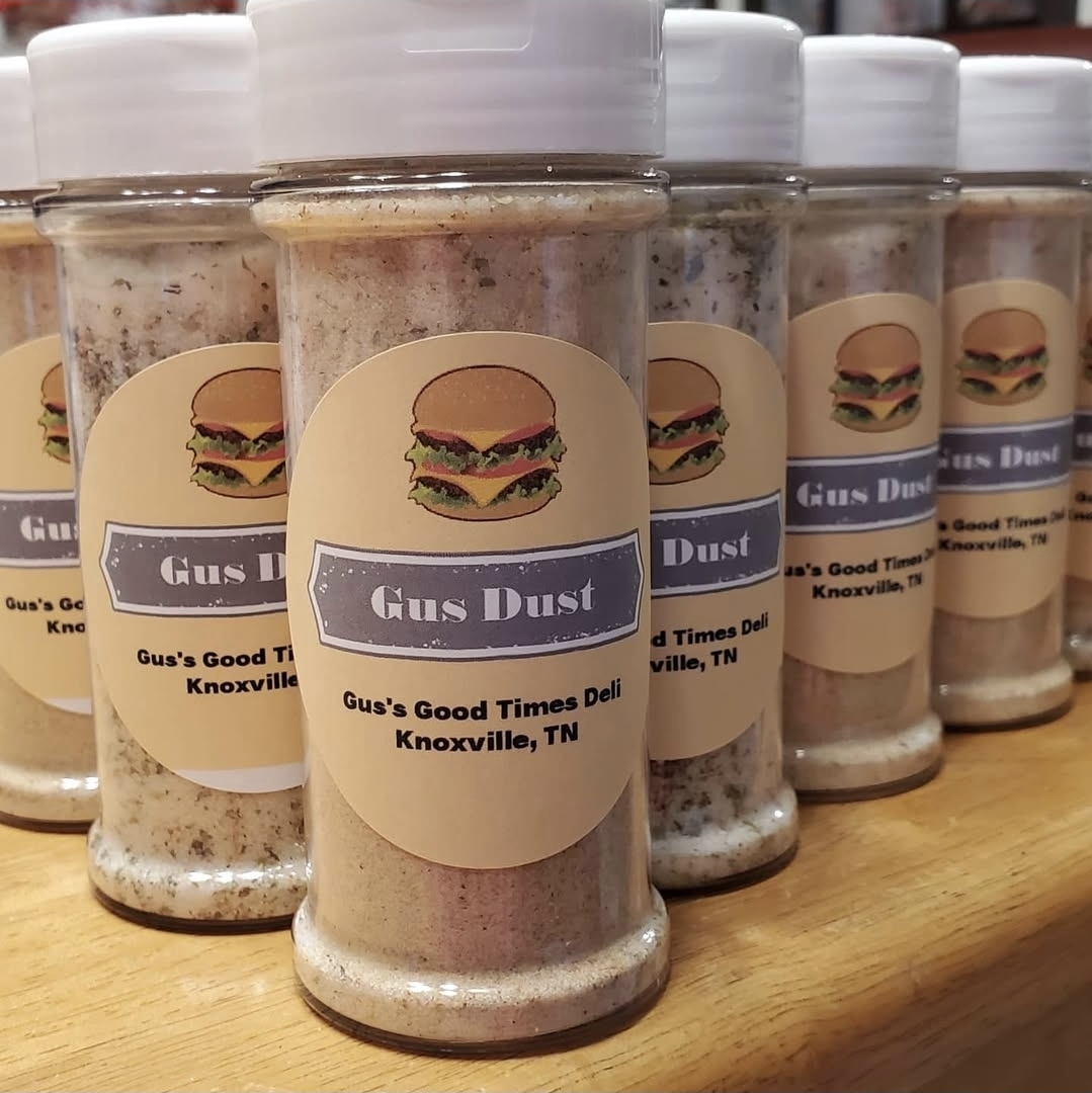 Gus Dust seasoning bottles