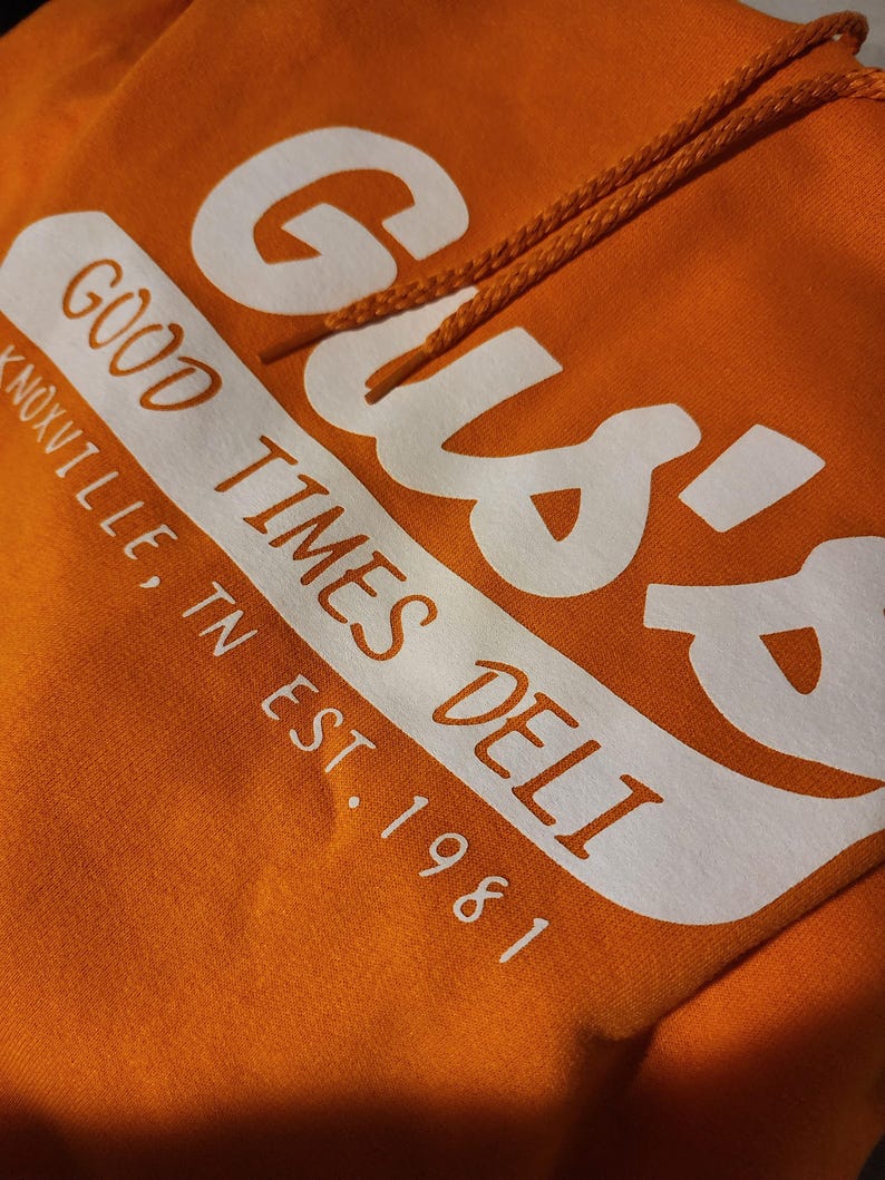 Orange Gus's Good Times Deli hoodie
